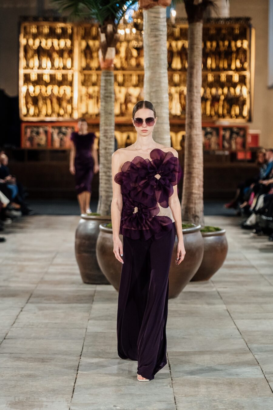 Burgundy Blossom Top and Wide Pants - Image 3