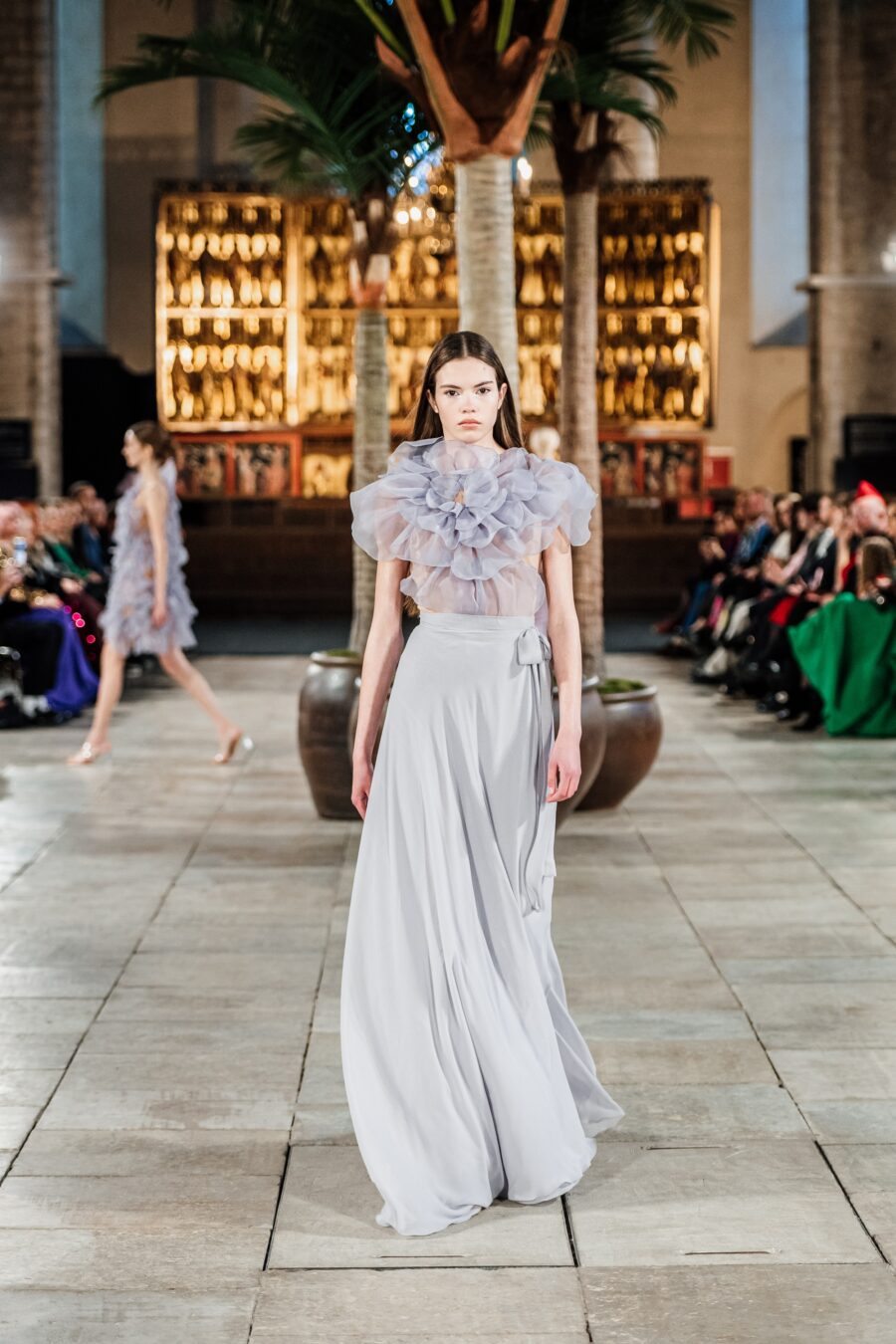 Gray Blossom Body and Wrap Skirt - Image 2