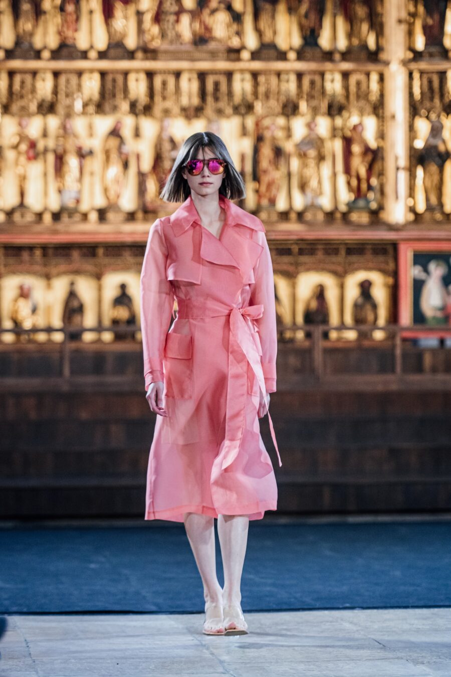 Pink Organdy Trench Coat - Image 2