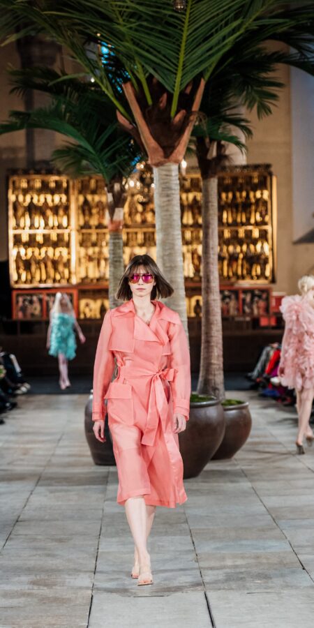 Pink Organdy Trench Coat