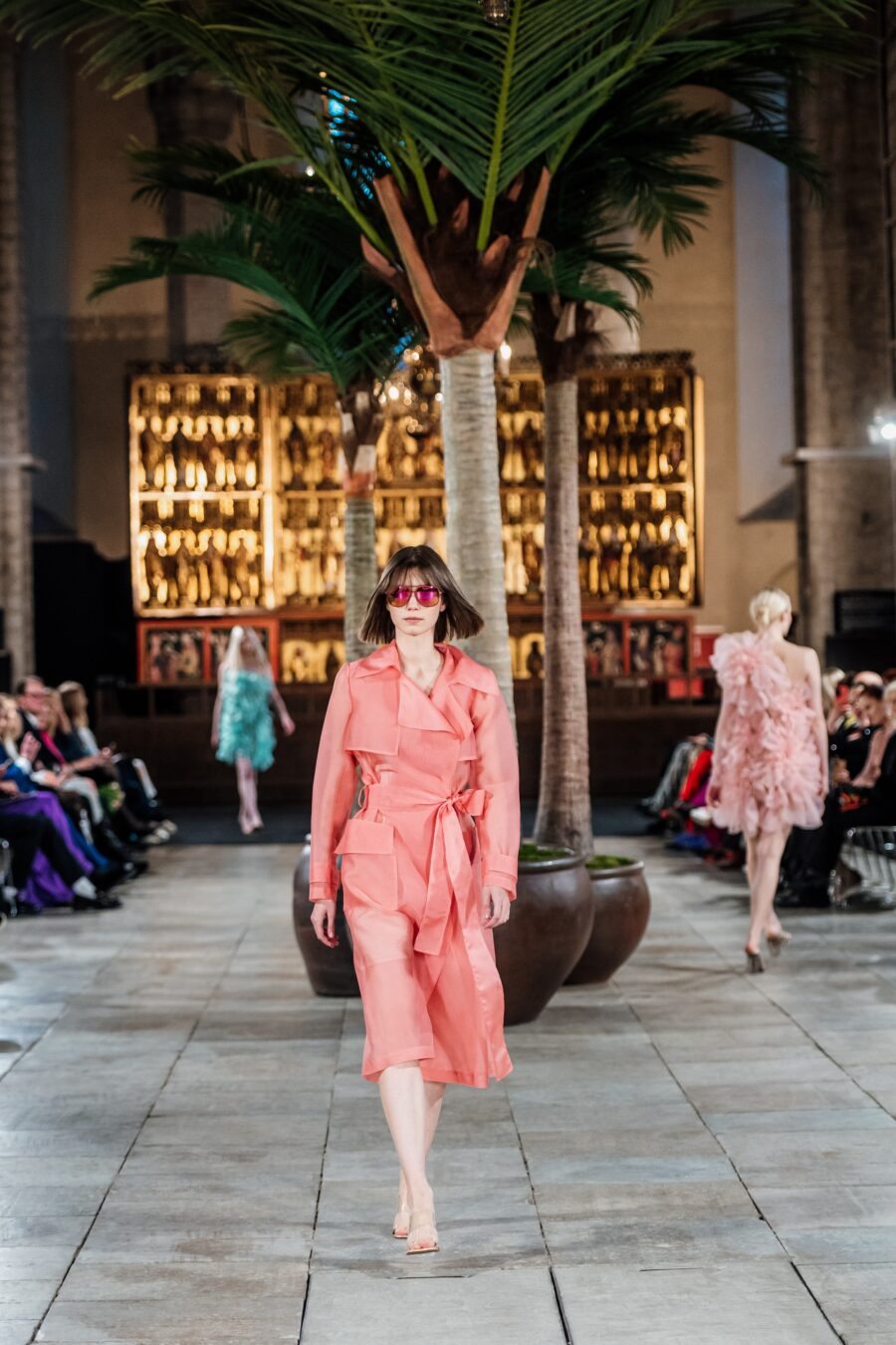 Pink Organdy Trench Coat