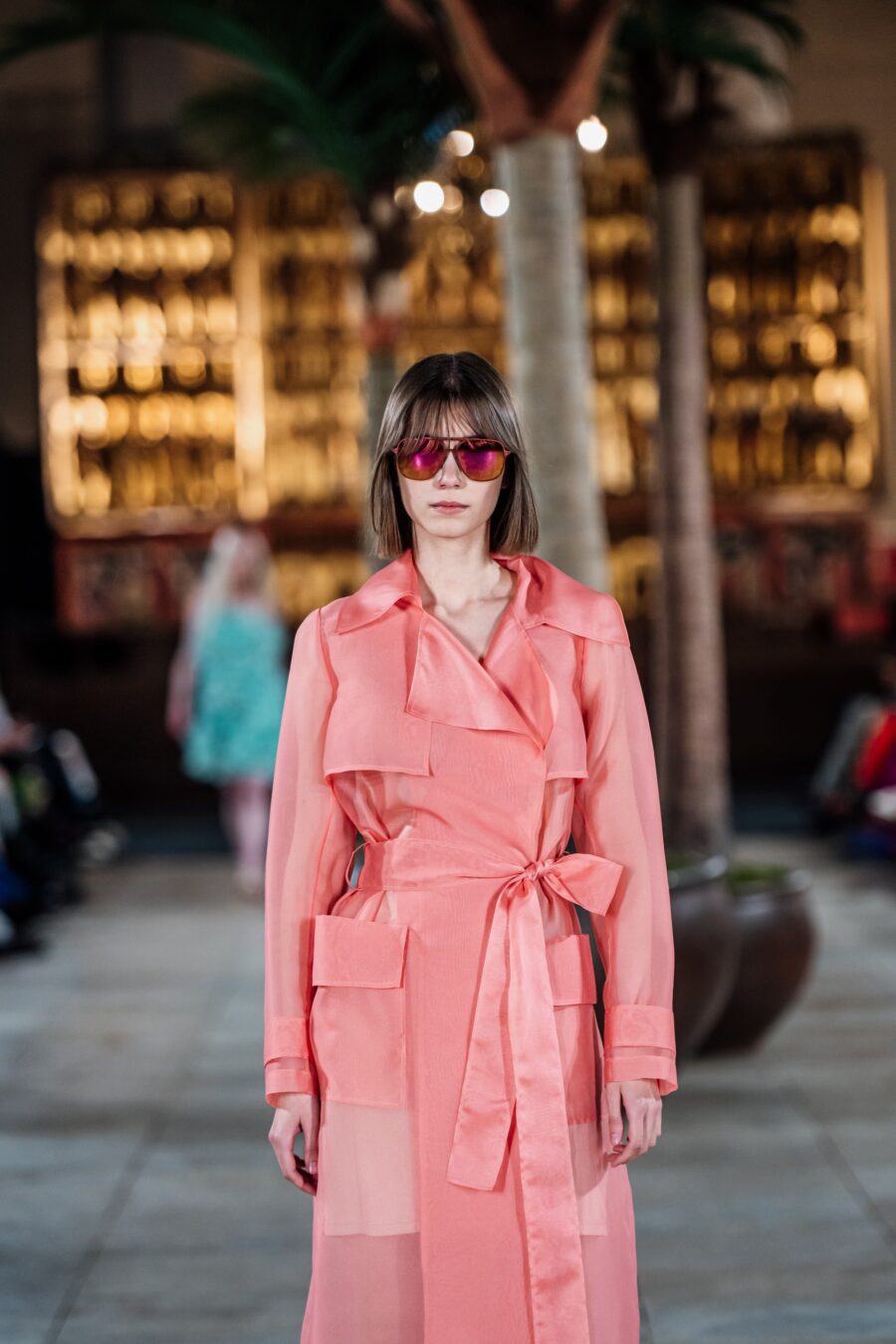 Pink Organdy Trench Coat - Image 4