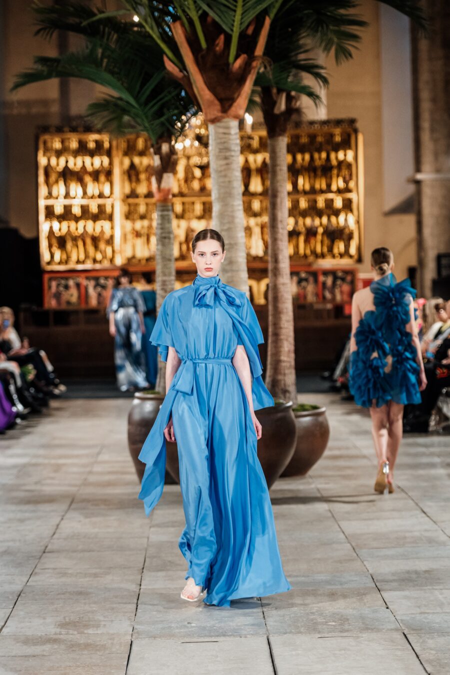 Dusty Blue Silk Gown - Image 3