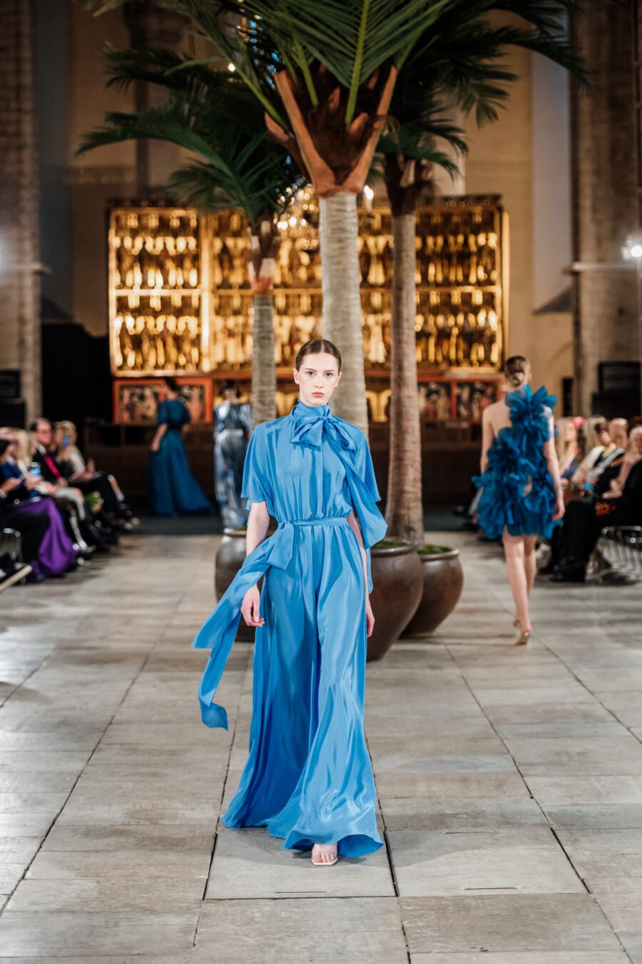 Dusty Blue Silk Gown - Image 4