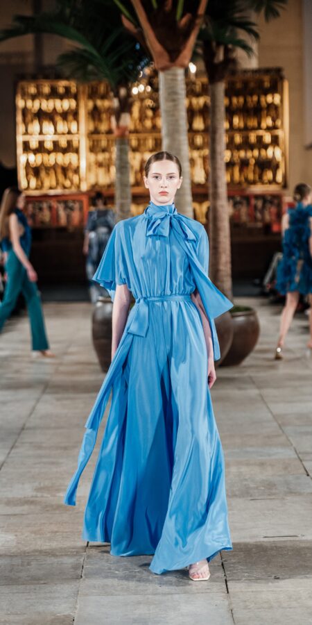 Dusty Blue Silk Gown