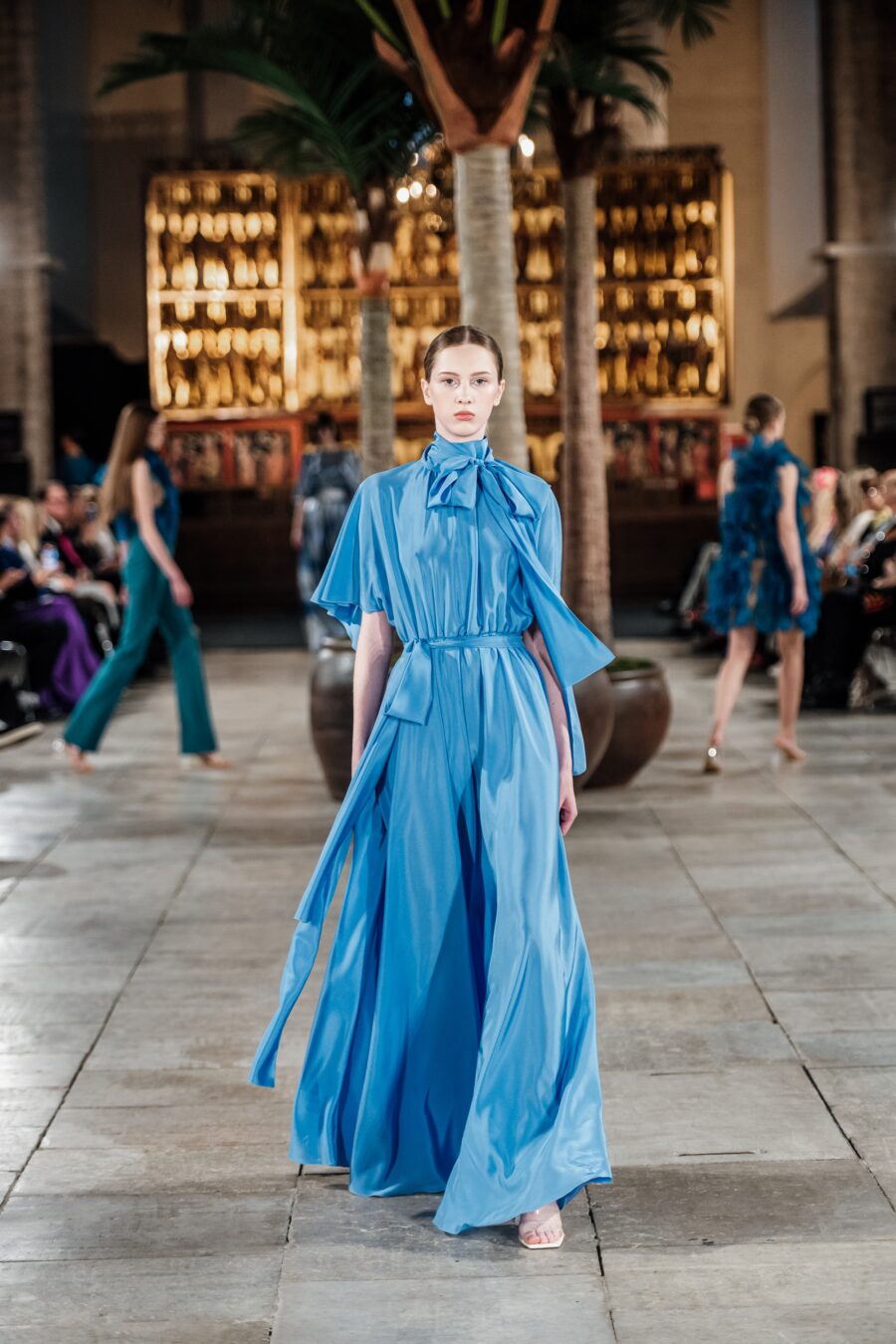 Dusty Blue Silk Gown