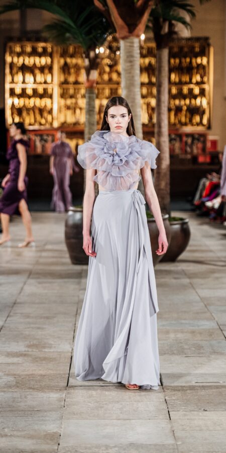 Gray Blossom Body and Wrap Skirt