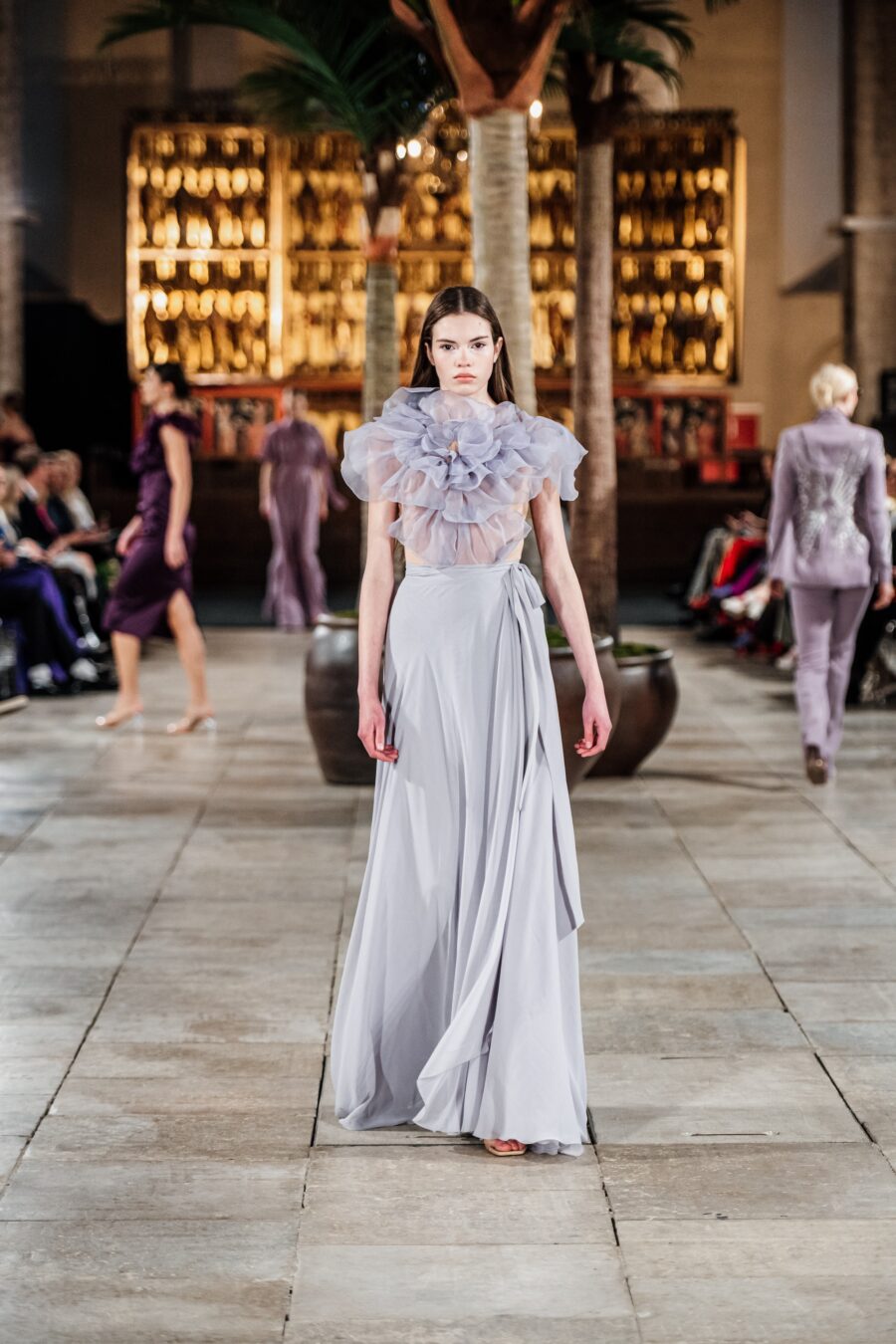 Gray Blossom Body and Wrap Skirt