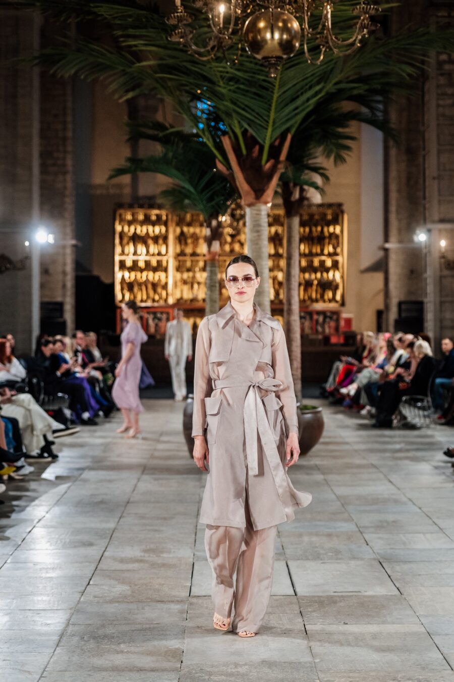 Sand Organdy Trench Coat - Image 3
