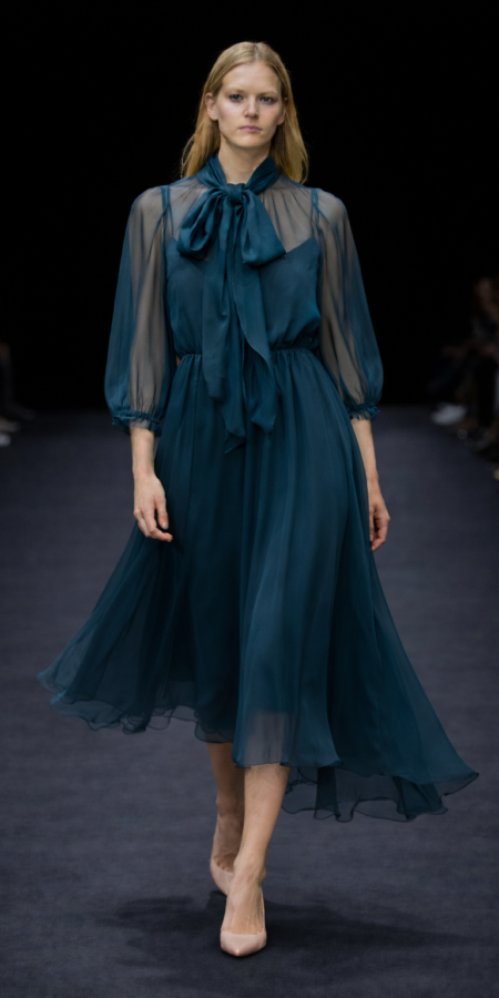 Green Silk Chiffon Dress