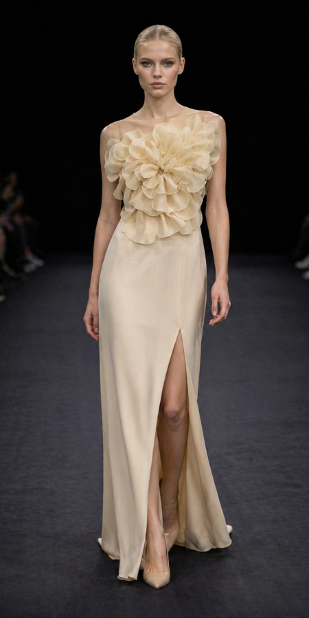 Pale Yellow Bloom Maxi Dress