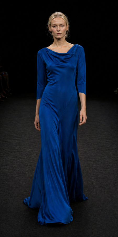 Dark Turquoise Silk Maxi Dress Copy