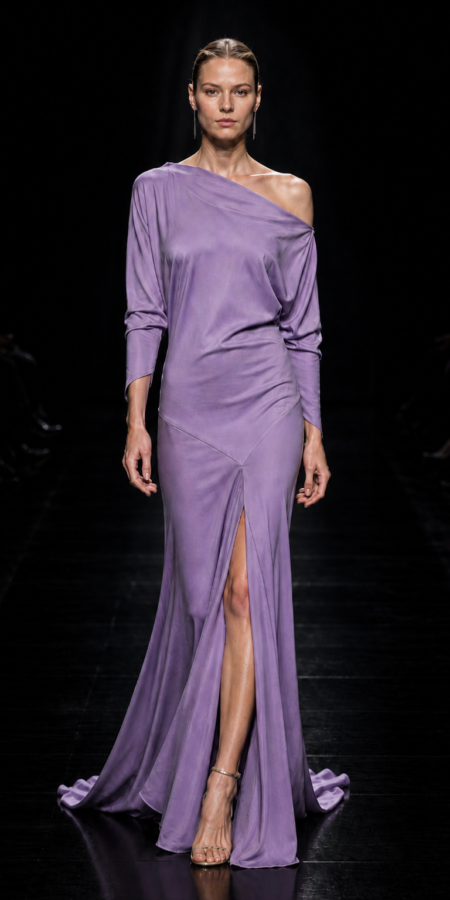 Lilac Bias Cut Dress